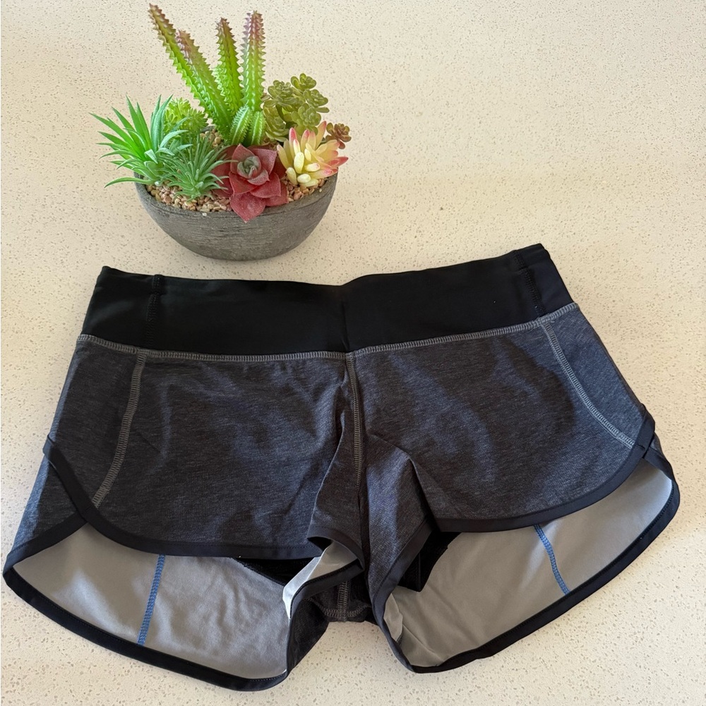 Lululemon black/grey heathered speed short